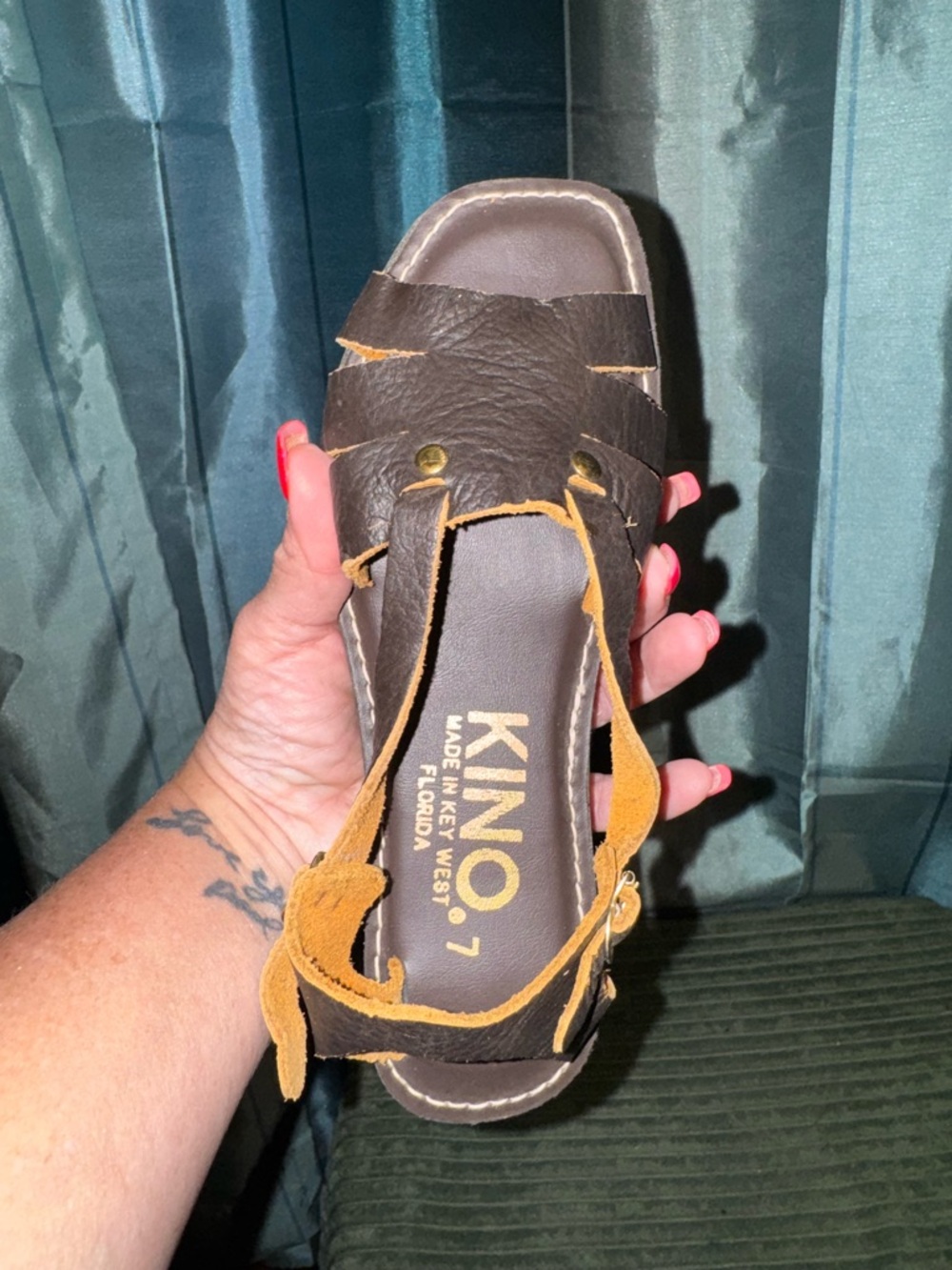 Kino Brown and Tan Leather Women’s Sandals